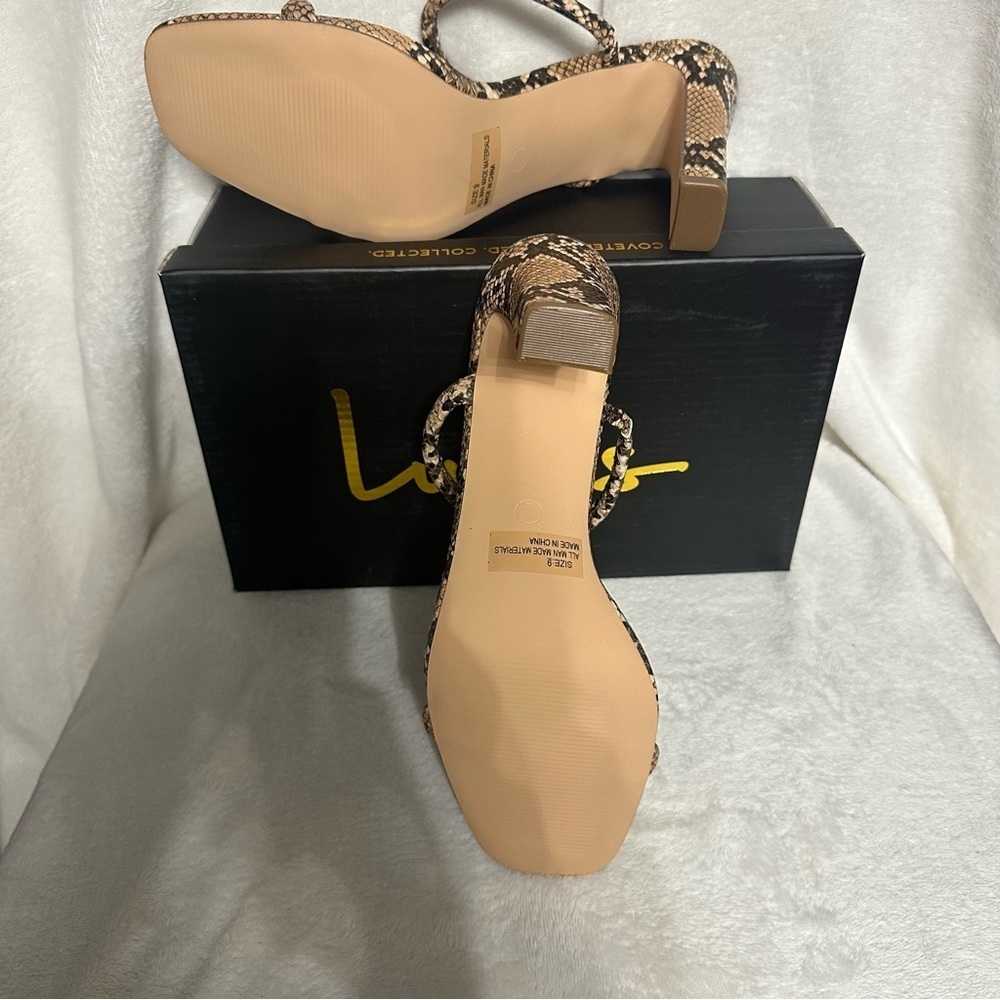 Lulu's Snakeskin Patterned Heels NIB “Xenya” Size 9 - Picture 3 of 5